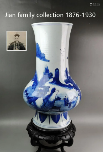 A Chinese Qing Kangxi period style blue and white