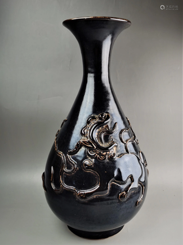 A Chinese Song style Cizhou-yao black glazed dragon