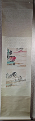 A C hinese color painting paper scroll