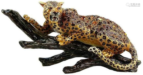 Jay STRONGWATER Jaguar ON A Branch Figurine Swarovski