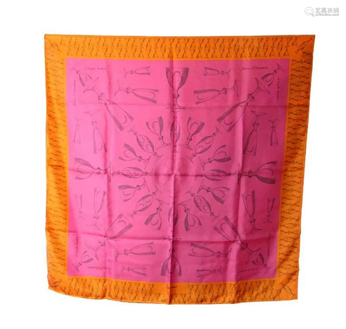 Baccarat HARCOURT TWILL SILK, FUCHSIA, PINK, ORANGE