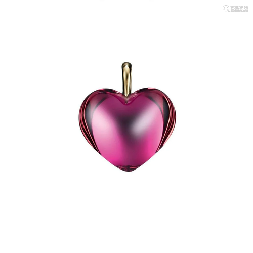 Baccarat Romance Pink Heart Pendant 18K Gold