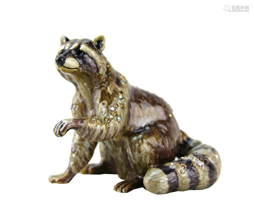 JAY STRONGWATER BRAMBLE ROCKY RACCOON FIGURINE with