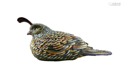 JAY STRONGWATER MEADOW FRIDA SITTING QUAIL FIGURINE