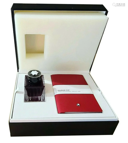 MONTBLANC RARE SET RED INK 50 ml & #147 RED NOTEBOOK