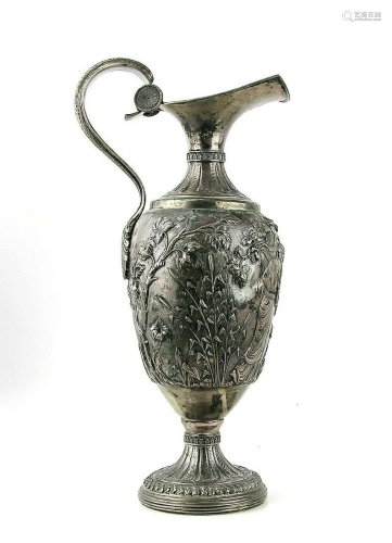 ANTIQUE 18th CENTURY LARGE .800 SILVER EWER PITCHER