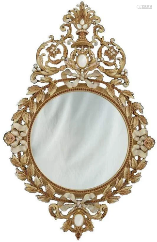 Jay Strongwater French Baroque Style Wall Mirror Nadine