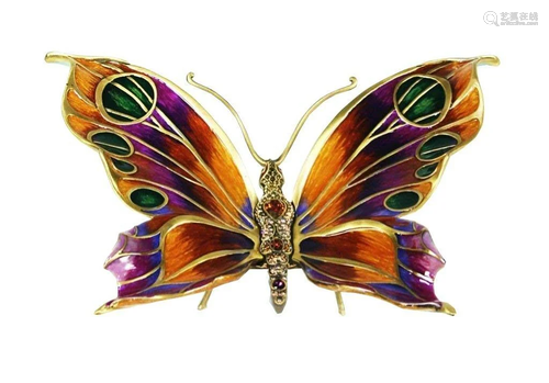 JAY STRONGWATER LARGE BUTTERFLY FIGURINE ESMERALDA