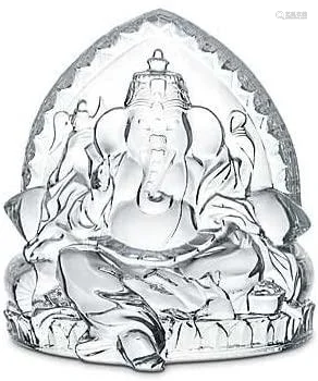 Baccarat Ganesh Ganesha Clear Crystal Huge Figurine