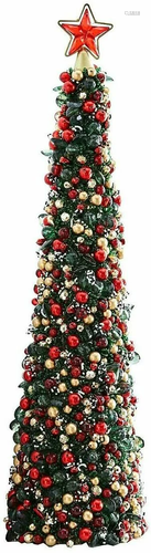 MACKENZIE CHILDS TARTAN FROSTED BEADED CHRISTMAS TREE