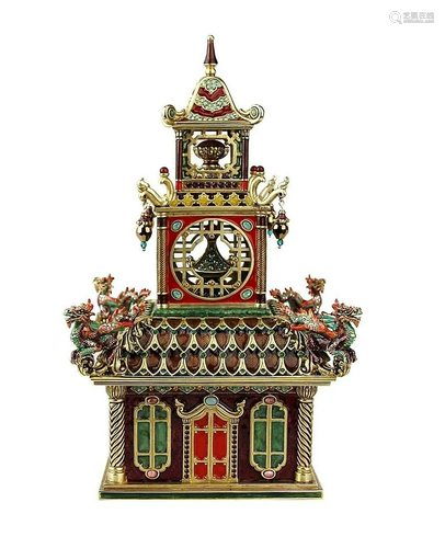 JAY STRONGWATER OLIMPIA LARGE TRIPLE PAGODA BOX with