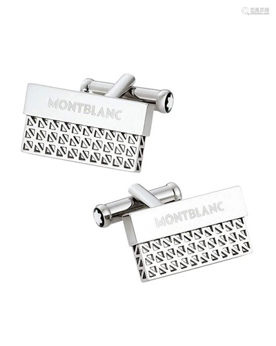 MONTBLANC STAINLESS STEEL GRAPHIC SKELETON CUFFLINKS