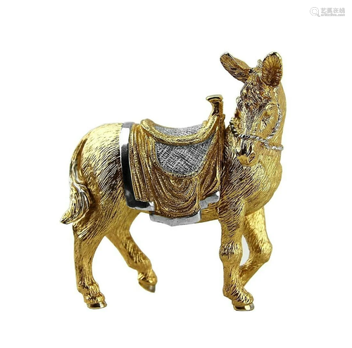 JAY STRONGWATER NATIVITY 18K GILDED DONKEY FIGURINE