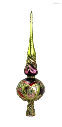 JAY STRONGWATER GLASS NOUVEAU TREE TOPPER 11.75