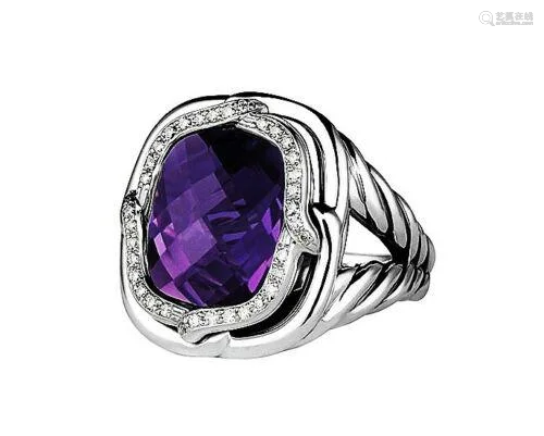 DAVID YURMAN ST.SILVER LABYRINTH DIAMOND & AMETHYST