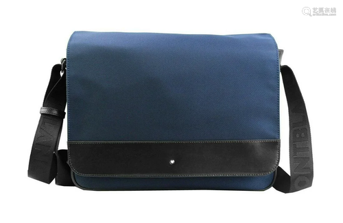 MONTBLANC NIGHTFLIGHT MESSENGER SHOULDER BAG BLUE B…