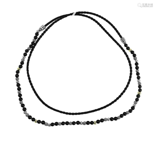 JOHN HARDY ST.SILVER CLASSIC CHAIN GOLD ONYX BEADS