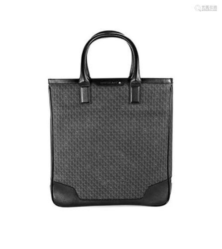 MONTBLANC BLACK/ GRAY NIGHTFLIGHT SIGNATURE TOTE BAG