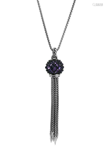 DAVID YURMAN ST. SILVER CABLE OSETRA BERRIES AMETHYST