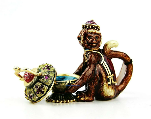 JAY STRONGWATER PIP MONKEY TRINKET BOX SWAROVSKI