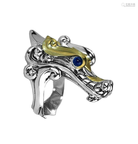 JOHN HARDY 18K GOLD LEGENDS NAGA RING 72R