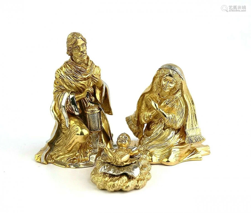 JAY STRONGWATER NATIVITY 18K GILDED HOLY FAMILY