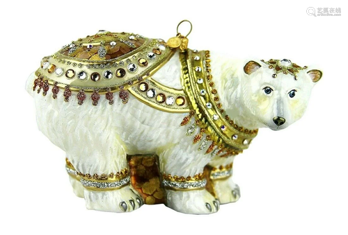 JAY STRONGWATER POLAR BEAR GLASS ORNAMENT