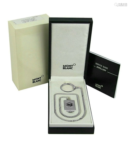 MONTBLANC .925 ST. SILVER BELT KEY RING CHAIN 38442