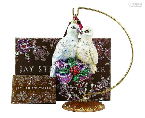 JAY STRONGWATER TWO TURTLEDOVES ORNAMENT