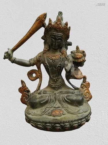 Copper Alloy Figure of Manjushri � Tibet Buddhist Deity