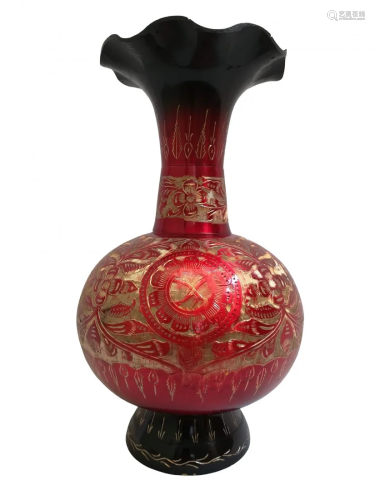 Handmade Short Body Vase with Long Neck