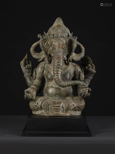 Bronze Statue of Seated Ganesha