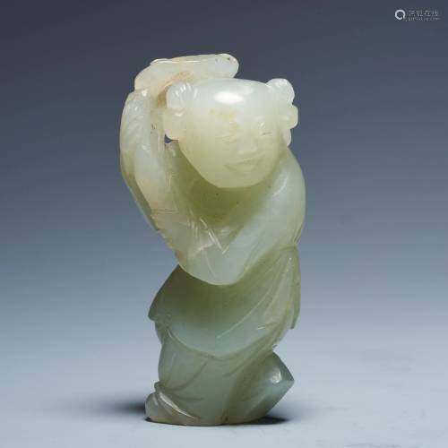Hetian white jade fairy handpieces in early Qing