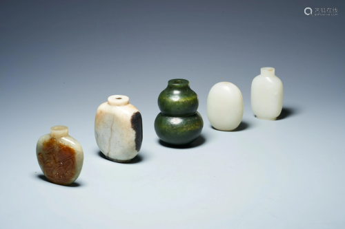 Hetian white jade snuff bottle in early Qing Dynasty