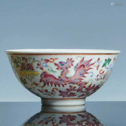 Guangxu colorful Phoenix bowl of the Qing Dynasty
