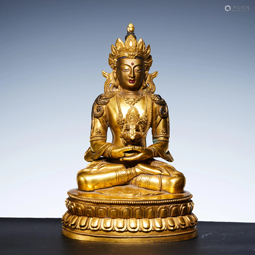 Bronze gilt Buddha statue in Song Dynasty