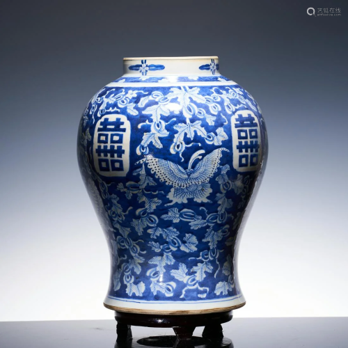 Qingdaoguang blue and white, white melon rung, general