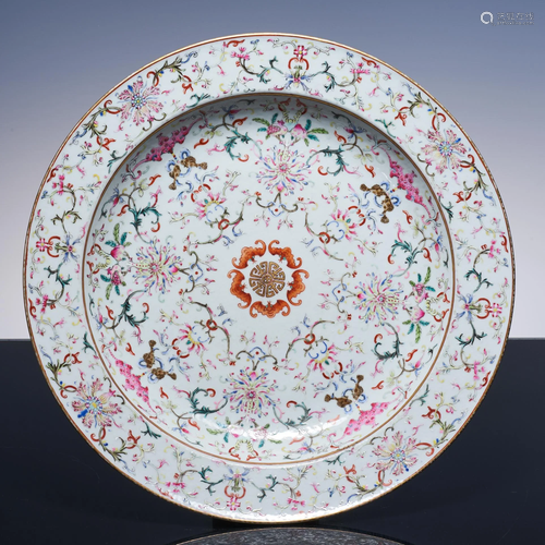 Qianlong colorful longevity plate