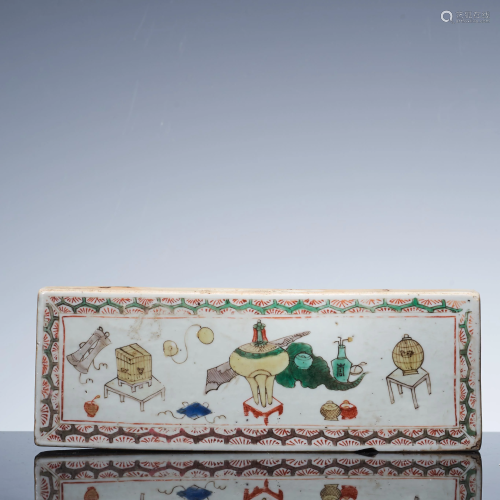 Five color story porcelain plate in early Qing Dynasty