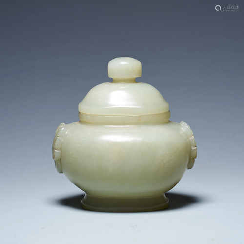 Hetian white jade pot in early Qing Dynasty