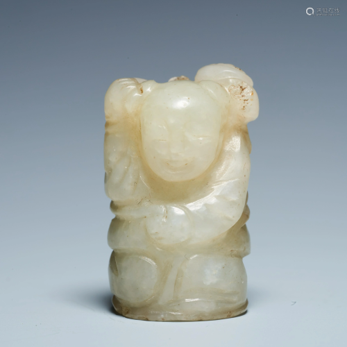 Hetian white jade immortal handpieces in the early