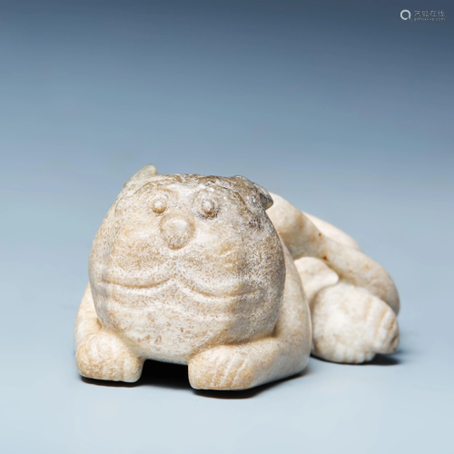 Hetian white jade beast ornaments