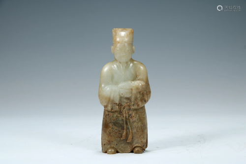 Ming Hetian jade high scholar character ornaments