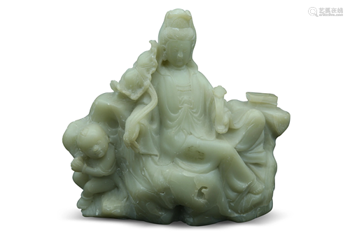 A Shoushan soapstone carving group of