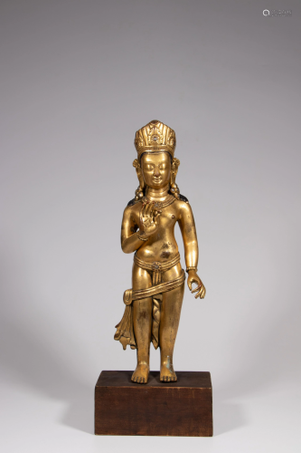 A gilt bronze figure of Padmapani W 14 cm - H 43.5 cm -