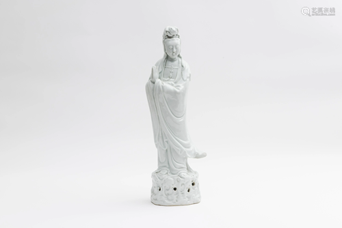 A white-glazed Dehua ware Guanyin , impressed mark