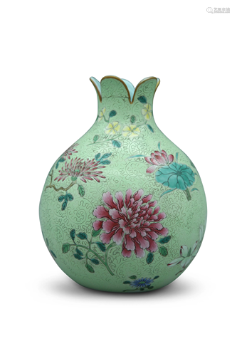 A famille rose 'Pomegranate' vase