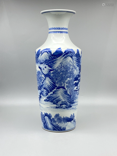 A Chinese blue and white vase