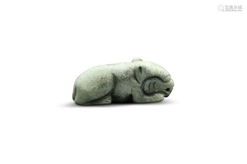 A stone carving of a pig, L 6 cm