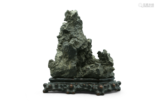 A stone scholar's rock, H 25 cm